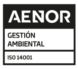 Contratas y Obras San Gregorio SA - Aenor Sello de calidad 14001
