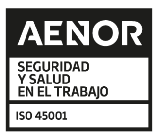 Contratas y Obras San Gregorio SA - Aenor Sello de calidad 45001