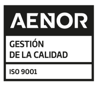 Contratas y Obras San Gregorio SA - Aenor Sello de calidad 9001