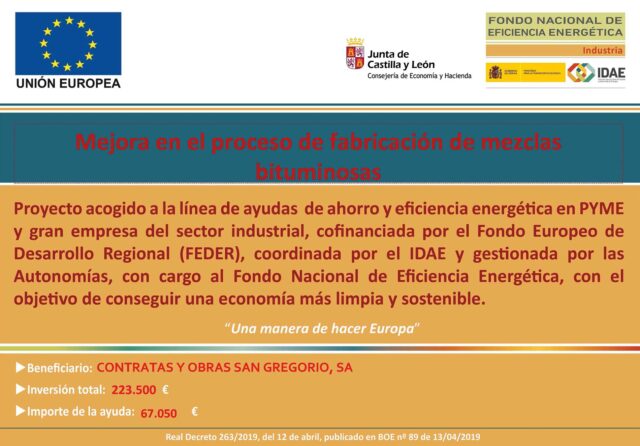 Contratas y Obras San Gregorio SA - San Gregorio eficiencia energética Junta de Castilla y León